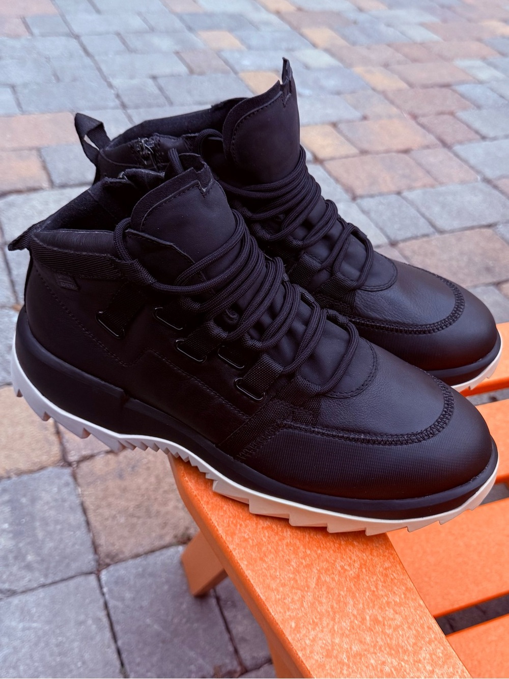 Mens Camper Helix GORE-TEX Leather Ankle Boots - Euro Size 45/US Size 11 (Black)